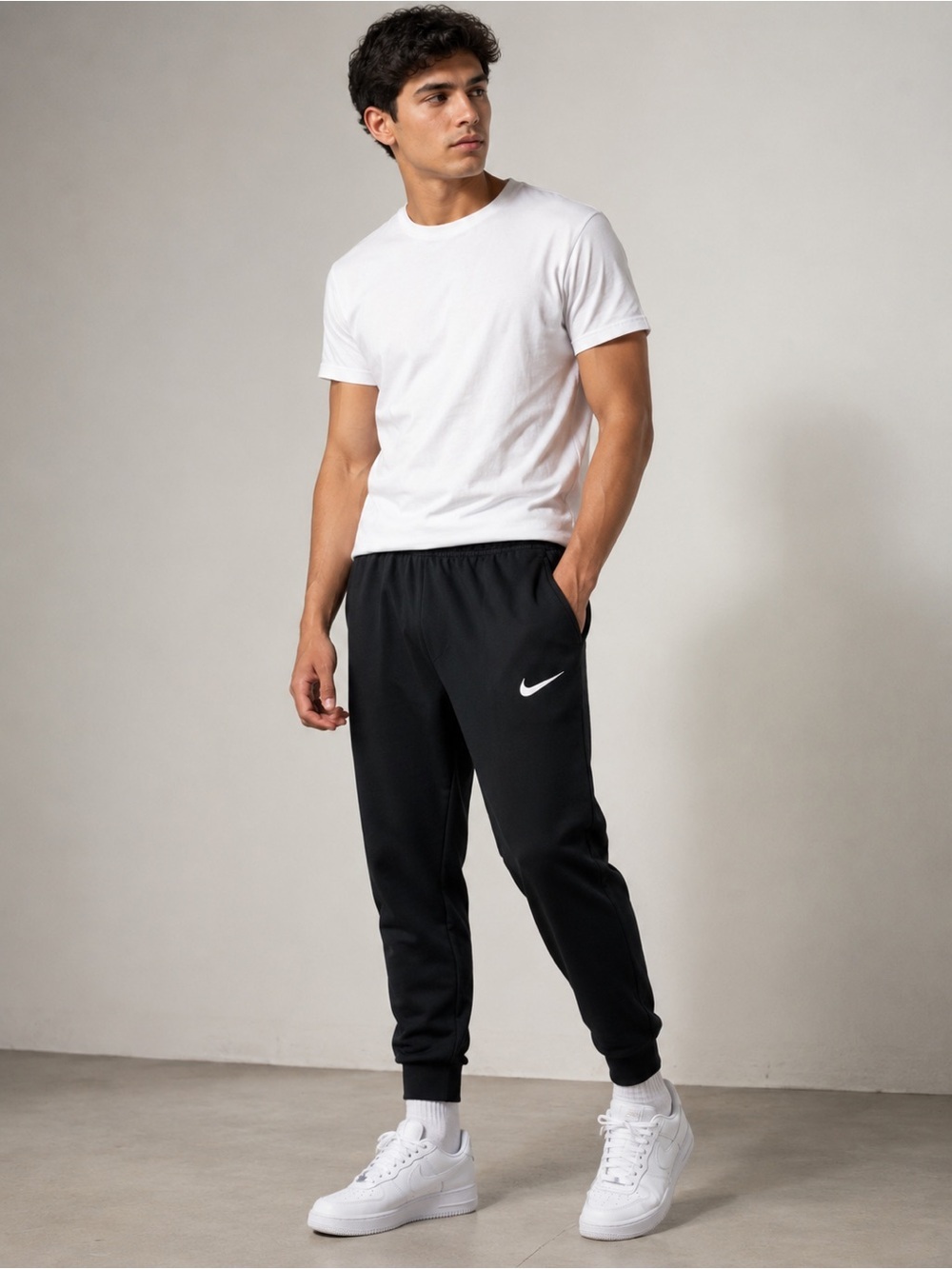 Nike Black Men's Athletic Jogger Sweatpants Size M